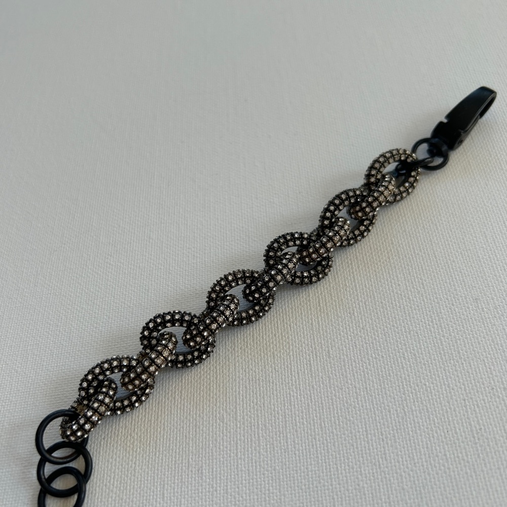 Elegant Black and Silver Chain Bracelet